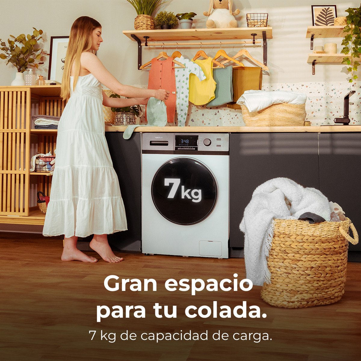 Lavadora carga frontal - CECOTEC Bolero Dresscode 7411 Inverter, 7 kg, 300 - Imagen 2