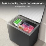 Congelador horizontal - CECOTEC Bolero CoolMarket Chest 199 Black E, 83,7 cm, 300 - Imagen 2