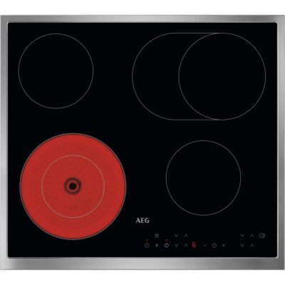 AEG Placa de vitrocerámica – AEG TN64RA06XB, 4 zonas, 60 cm, Negro