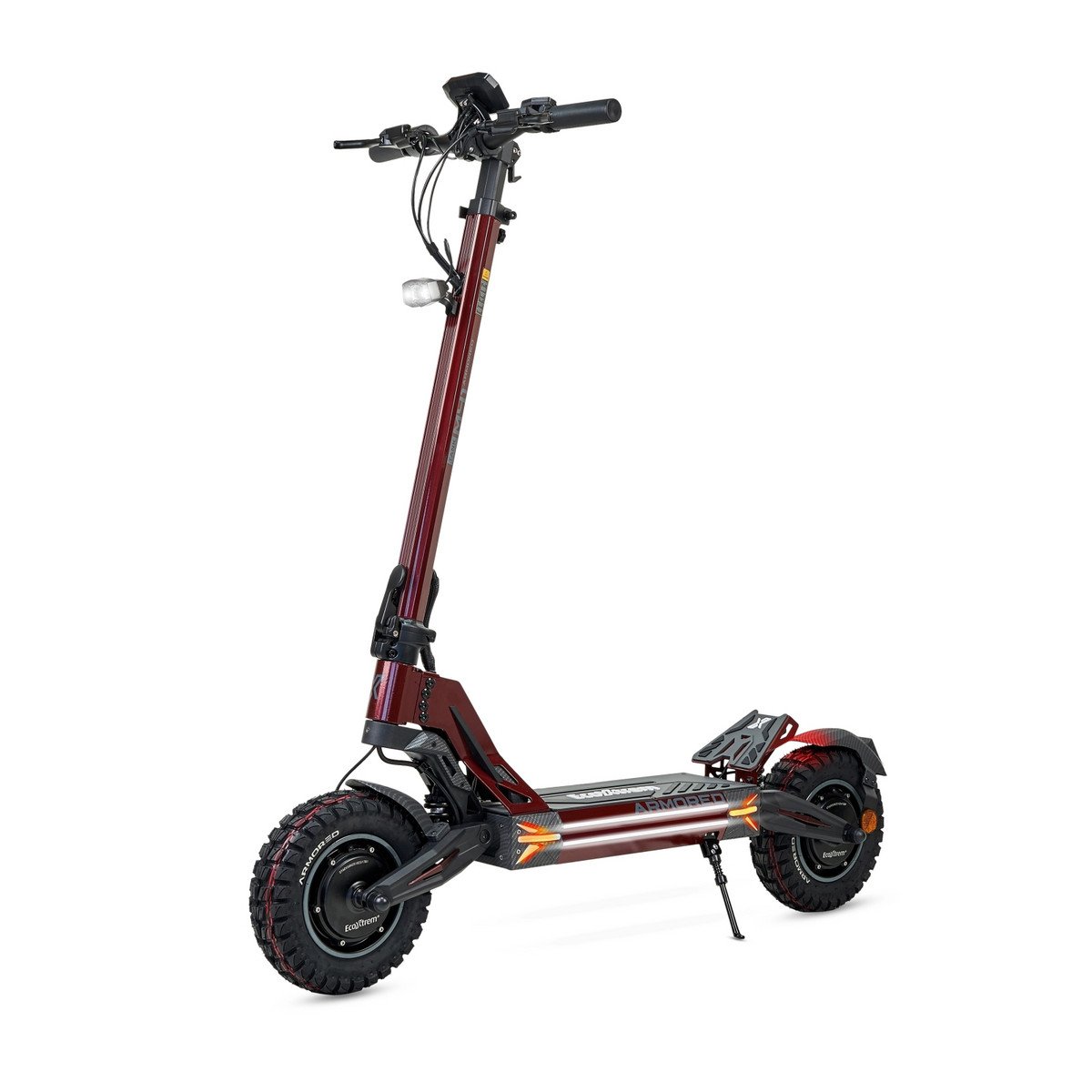 ECOXTREM Patinete eléctrico - ECOXTREM M41 Armored Dual LR, Pot. máx. 3200 W, Carga máx. 120 kg, 85 km autonomía, 24000 mAh, Rojo Sangre