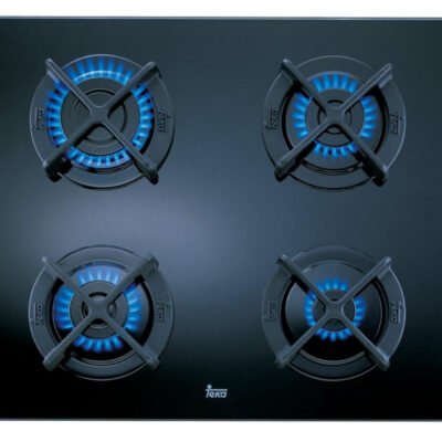 Teka Placa de gas – Teka 10205019 CGC 4 G-AI-AL/Butano, 4 zonas, Gas butano, Polivalente, 60 cm, Negro