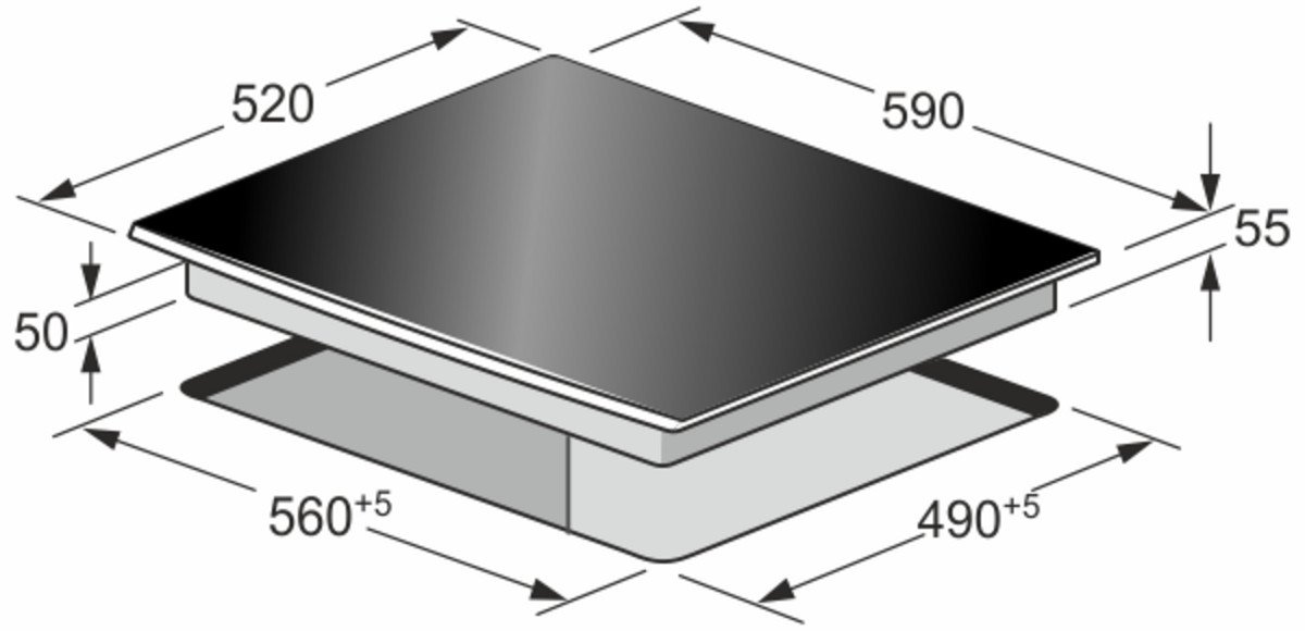KAISER Placa de inducción - KAISER 95081048, 4 zonas, 590 mm, Negro - Imagen 3