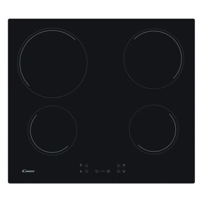 CANDY Placas de coccion – CANDY Vitroceramica Candy CH64CCB, 4 fuegos, 4 zonas, 590 mm, Negro