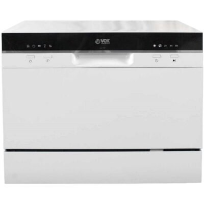VOX Lavavajillas compacto – VOX LCT8F Sobre encimera, 6 servicios, silencioso, 6 servicios, 5 programas, 550 mm, Blanco
