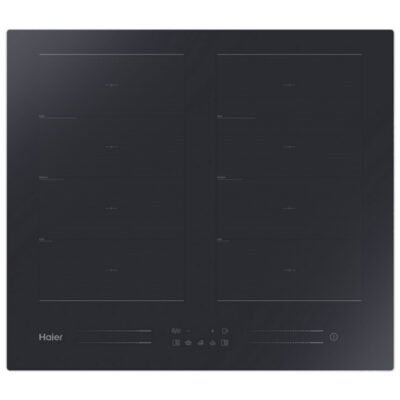 HAIER Placa de vitrocerámica – HAIER HA2MTSJ68MC, 8 zonas, 59 cm, Negro