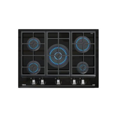 TEKA Placa de gas – TEKA EXACT FLAME GZC 75330 XBN, 5 zonas, 700 mm, Negro
