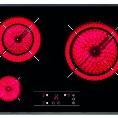 TEKA Placa de vitrocerámica – TEKA TR 5300, 3 zonas, 600 mm, Negro
