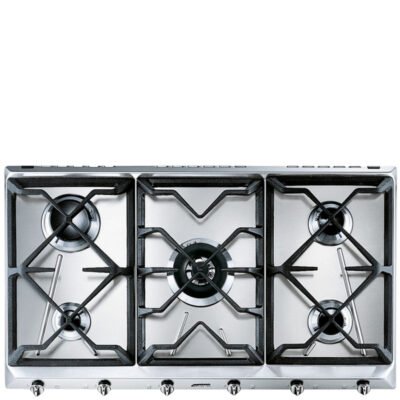 SMEG Placa de gas – SMEG SRV596GH5, 5 zonas, 88,5 cm, Inox