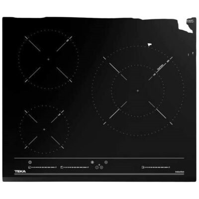 TEKA Placa de vitrocerámica – TEKA 112520017, 3 zonas, 600 mm, Negro