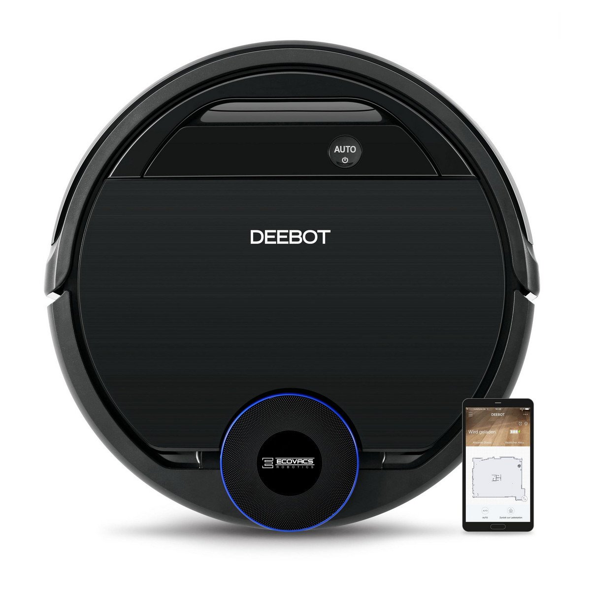 ECOVACS Robot aspirador - ECOVACS DEEBOT OZMO 930, 45 W, Depósito 0,45 l, Autonomía 110 min, Negro