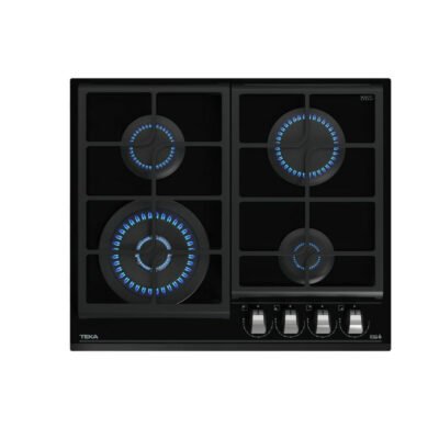 TEKA Placa de gas – TEKA 112570191, 4 Fuegos zonas, Butano / Natural, 600 mm, Negro